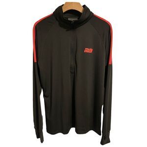 MuscleBox Jacket Shirt Quarter Zip Pull Over Black Long Sleeve Activewear Size S
